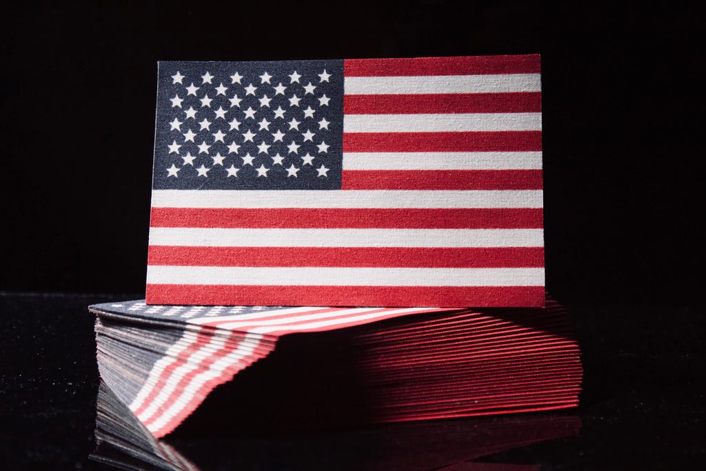 American Flag Fabric Sticker. 4x6 INCH