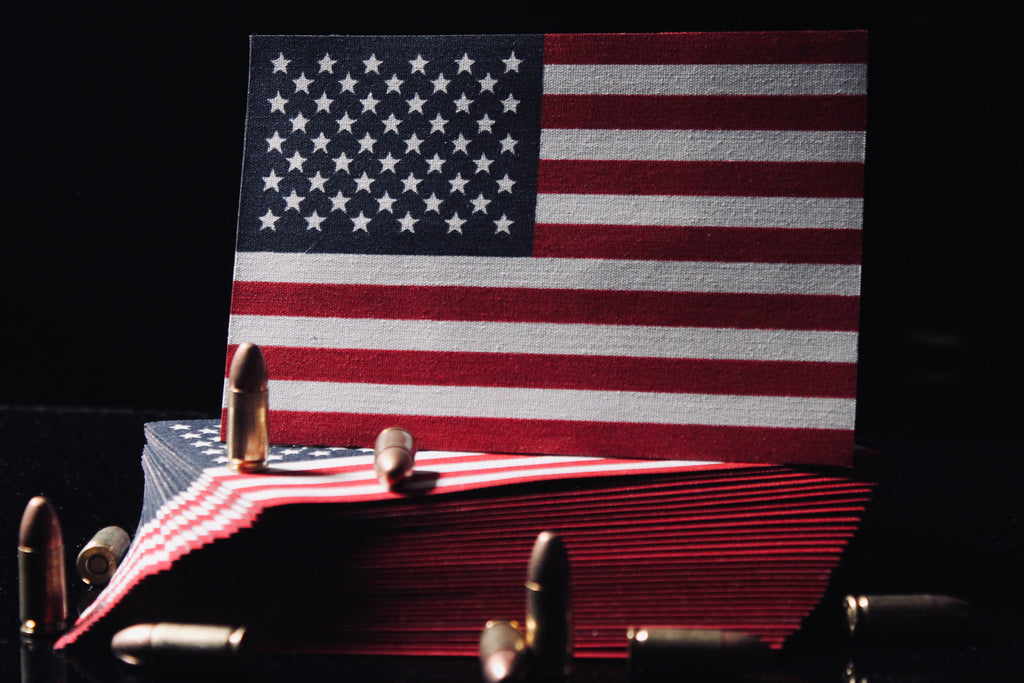 American Flag Fabric Sticker. 4x6 INCH